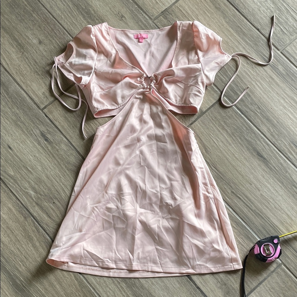 Sugar Thrillz Vibrant Pink Satin Dress